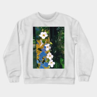 flower, bengal clockvine, thunbergia grandiflora, nature, garden, floral, flowers, purple, wagnerps, skyflower, yellow, evergreen, bengal trumpet, thunbergia, clockvine Crewneck Sweatshirt